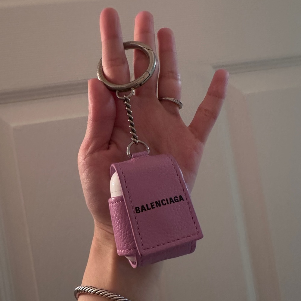 Balenciaga Pink Leather Airpod Holder+Airpod(included)